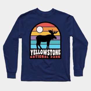 Yellowstone National Park Moose Badge Long Sleeve T-Shirt